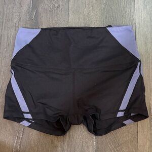 Kids Dance Shorts - Black with Lavender Panels IVY SKY  youth large